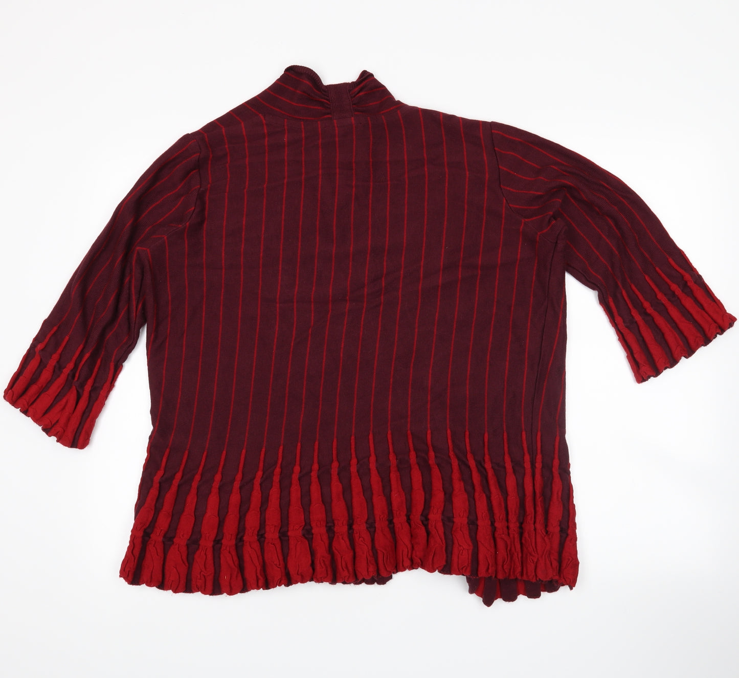 Per Una Womens Red Striped  Cardigan Jumper Size 16