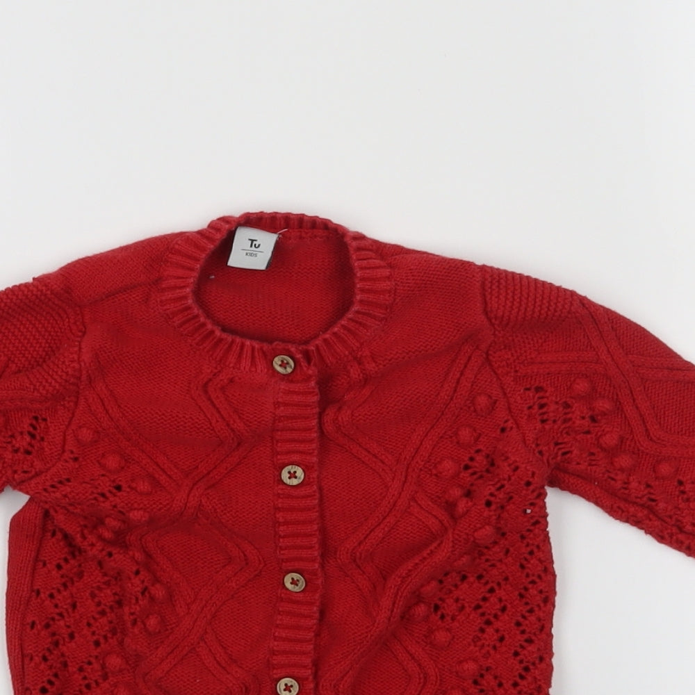 TU  Red   Cardigan Jumper Size 12-18 Months