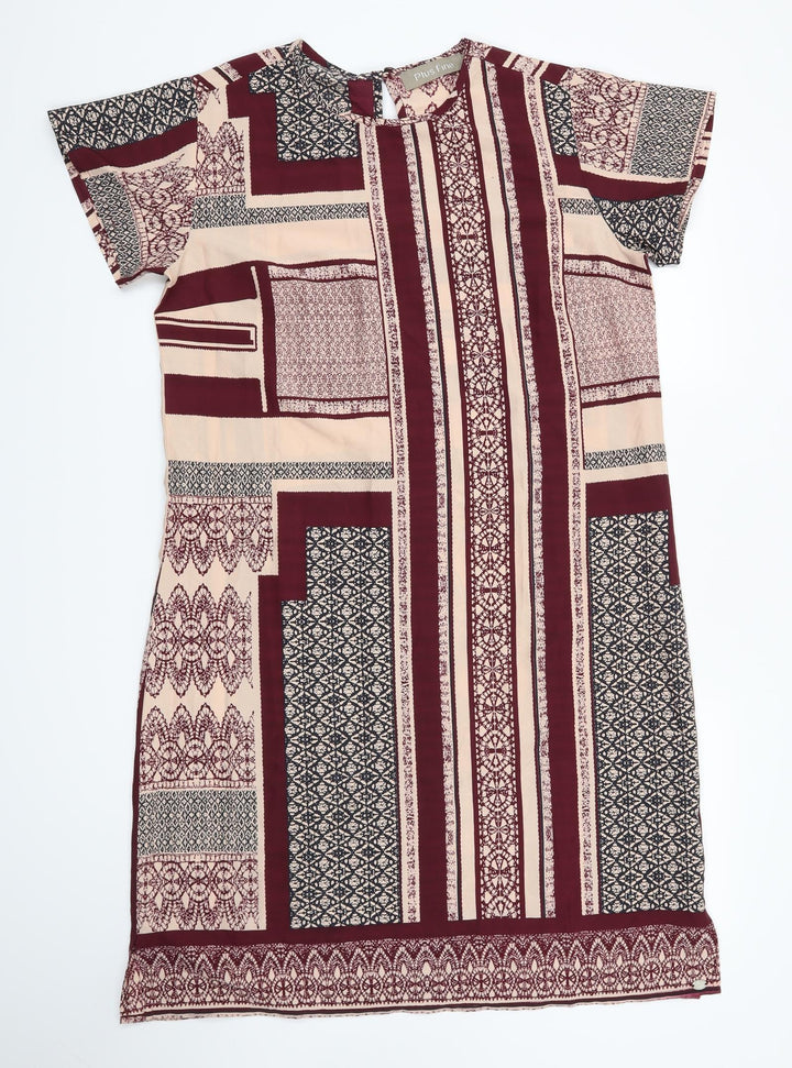 plus fine Womens Red Geometric  T-Shirt Dress  Size M