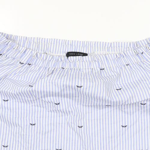 New Look Womens Blue Striped  Basic Blouse Size 8