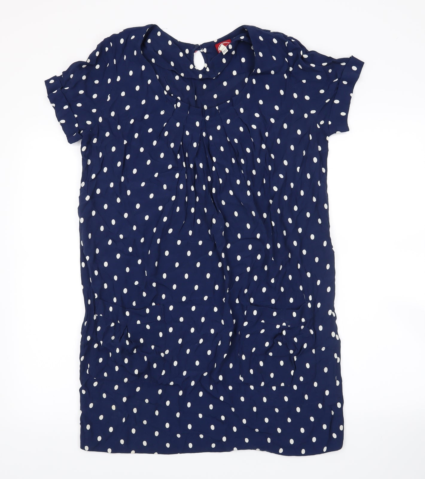 Joules Womens Blue Polka Dot  T-Shirt Dress  Size 10