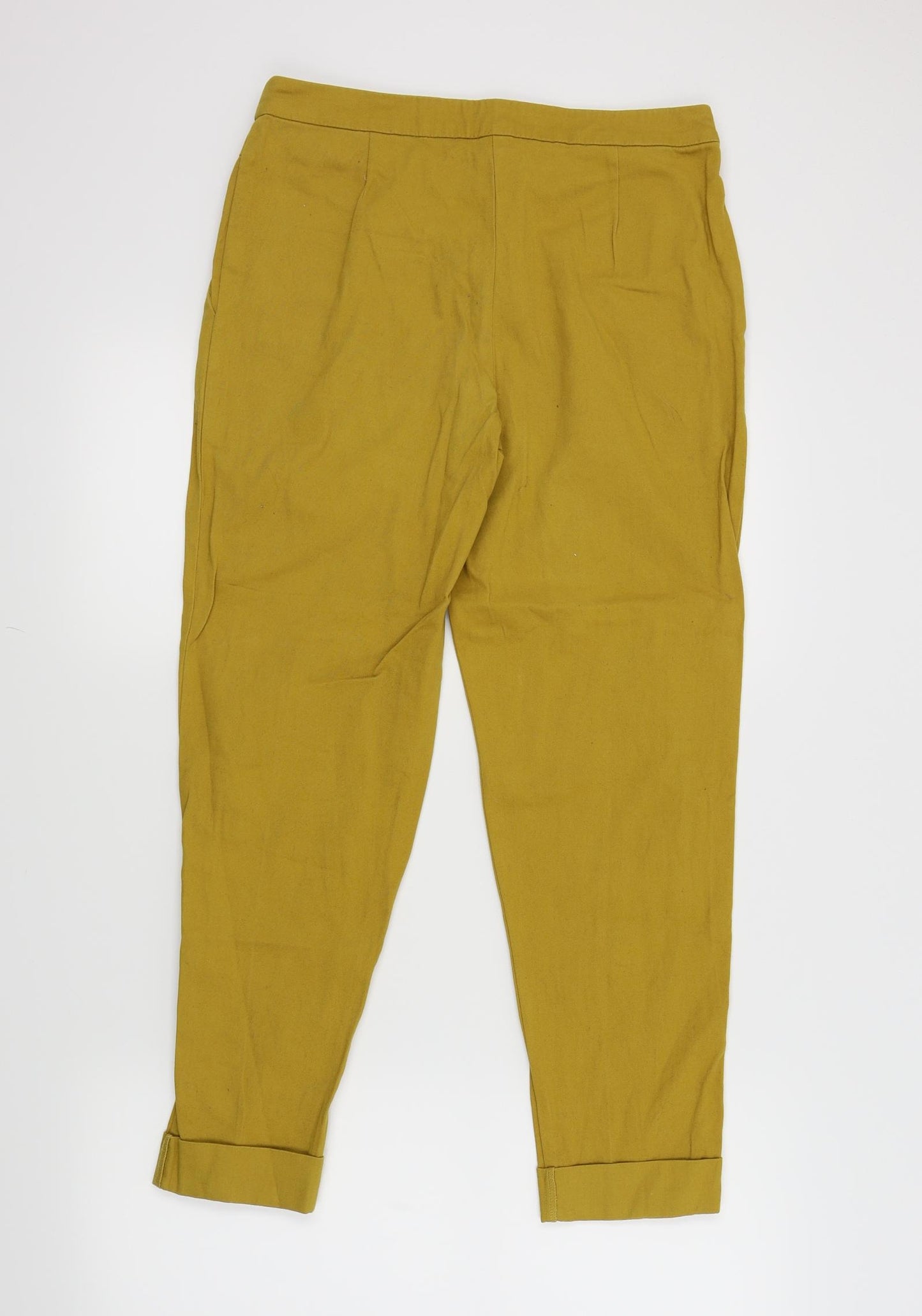 New Look Womens Yellow   Cropped Trousers Size 10 L26 in