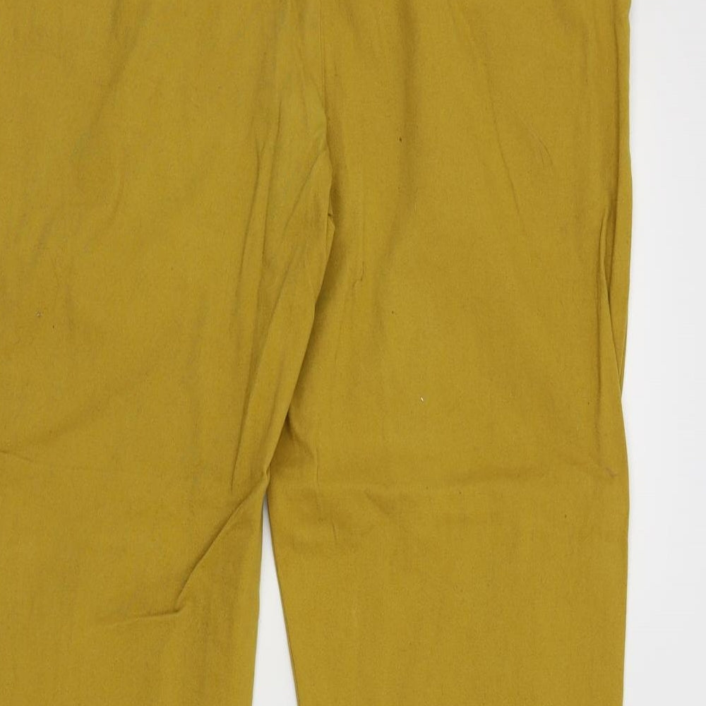 New Look Womens Yellow   Cropped Trousers Size 10 L26 in