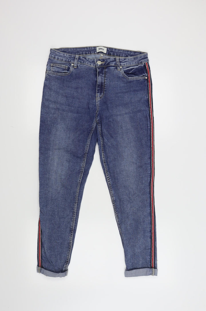 Only Womens Blue Cropped Jeans Size 31 in L32 in - side detailing
