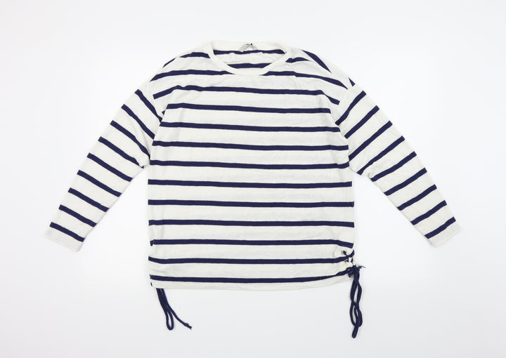 TU Womens Blue Striped Pullover Jumper Size 10