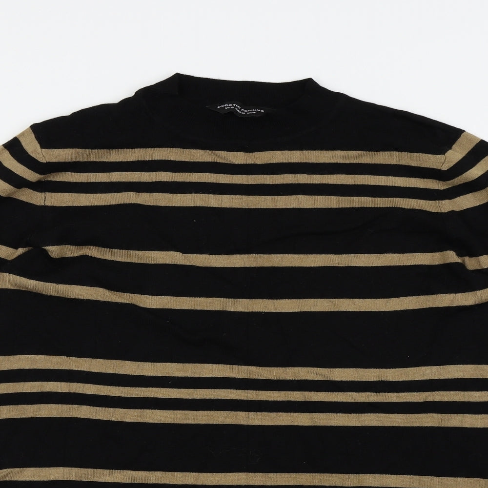 Dorothy Perkins Womens Black Striped  Pullover Jumper Size 14