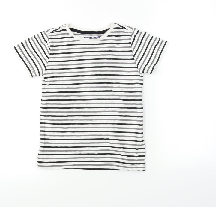 NEXT Boys White Striped Basic T-Shirt Size 5-6 Years - Stripey