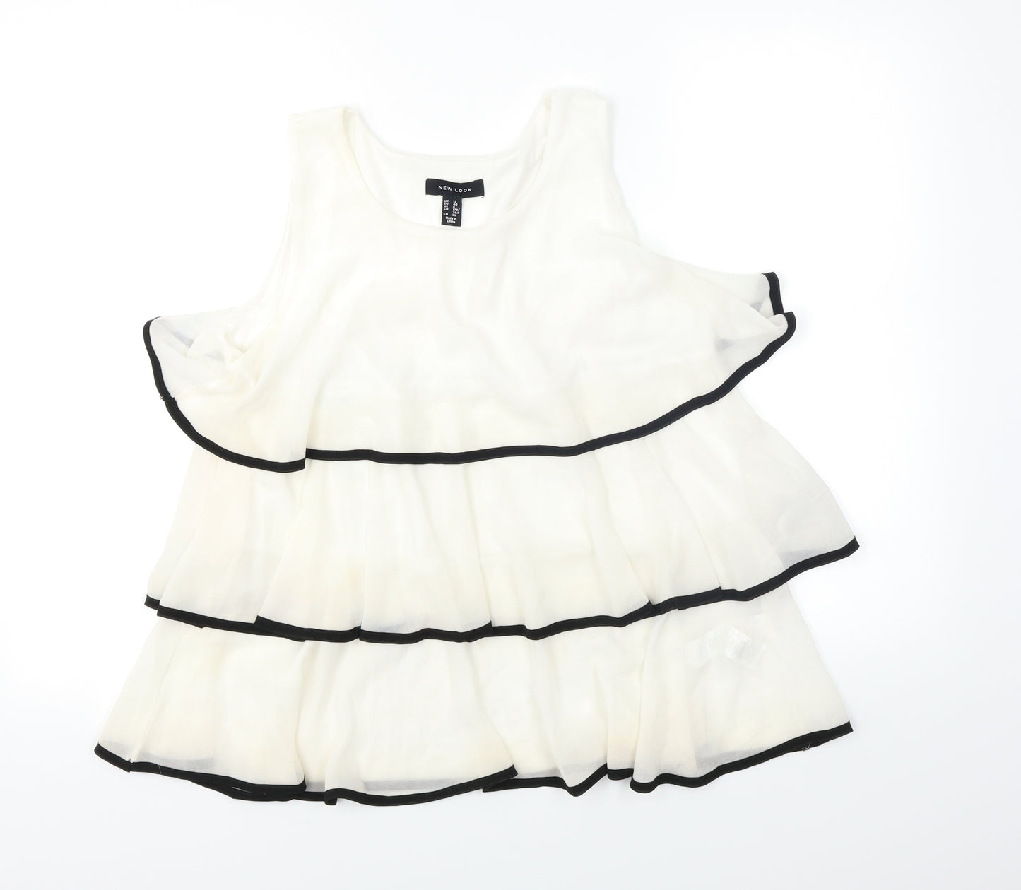 New Look Womens White   Basic Blouse Size 12  - Layered