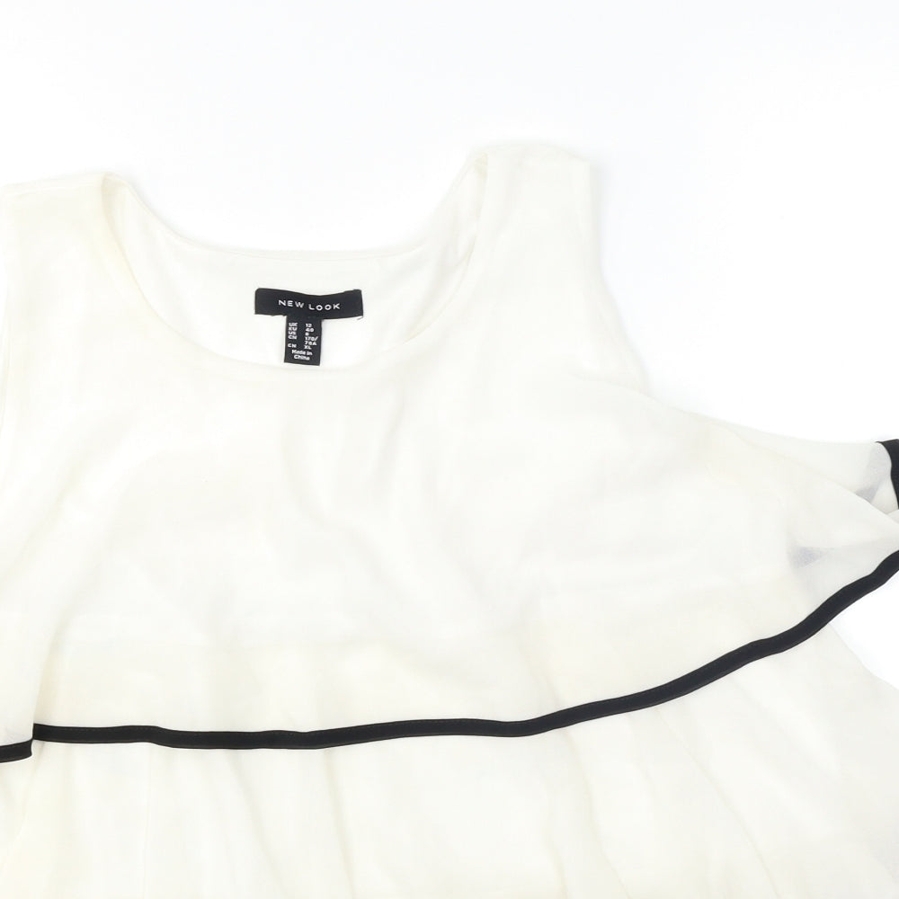 New Look Womens White   Basic Blouse Size 12  - Layered