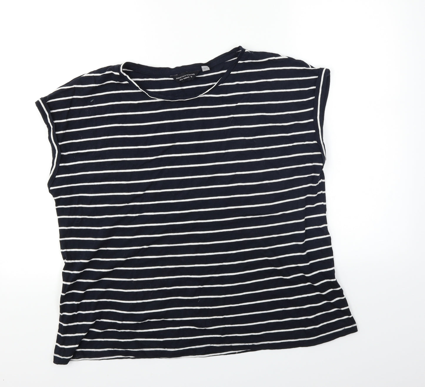 Dorothy Perkins Womens Blue Striped  Basic T-Shirt Size 12