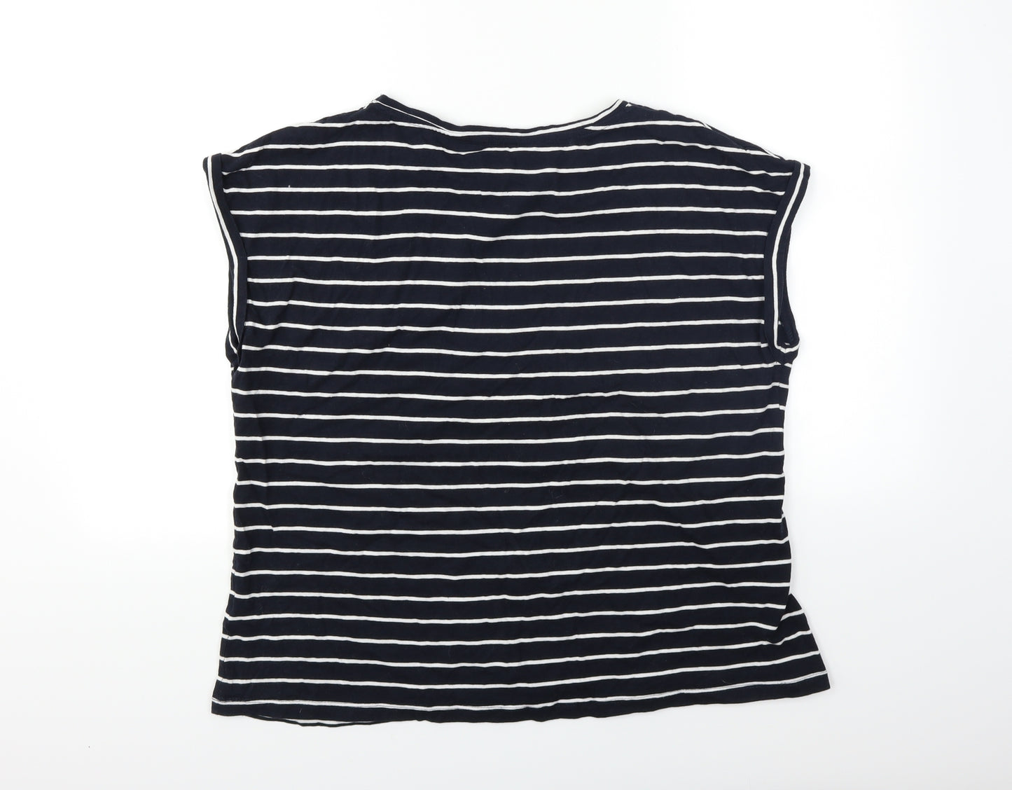 Dorothy Perkins Womens Blue Striped  Basic T-Shirt Size 12