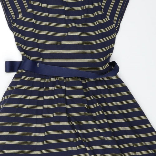 Monsson Womens Blue Striped  Fit & Flare  Size 12