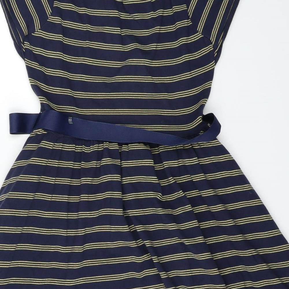 Monsson Womens Blue Striped  Fit & Flare  Size 12