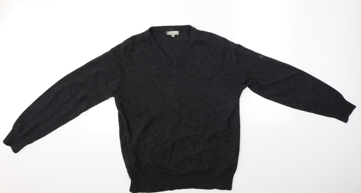 Lyle & Scott Mens Grey   Pullover Jumper Size M  - Badge on arm