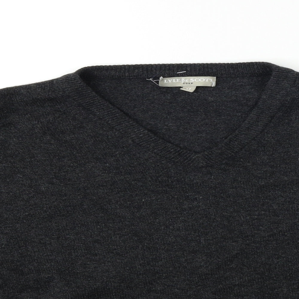 Lyle & Scott Mens Grey   Pullover Jumper Size M  - Badge on arm