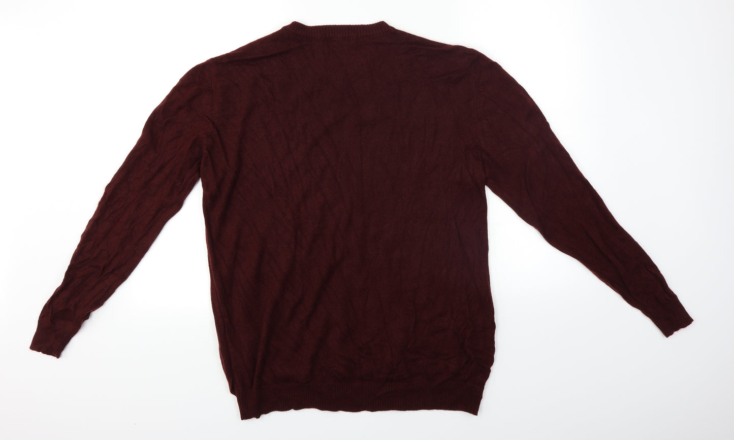 Avenue Mens Red   Pullover Jumper Size L  - Christmas Print