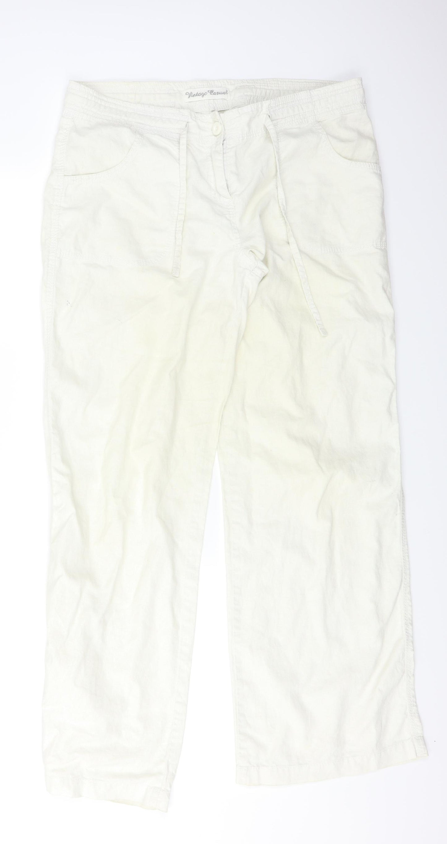 Vintage Casuals Womens Beige   Trousers  Size 14 L31 in