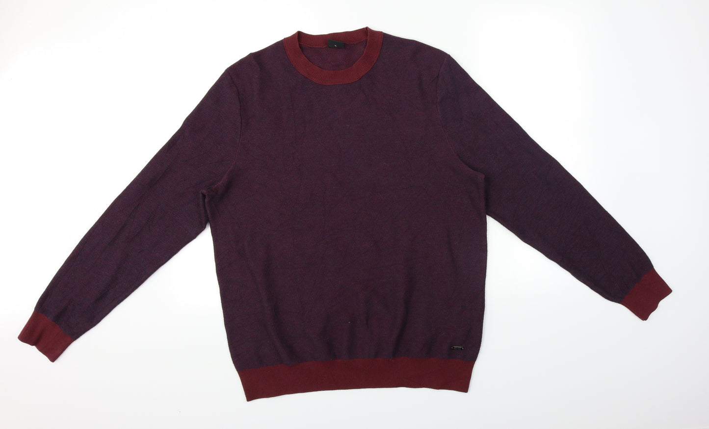 HUGO BOSS Mens Red   Pullover Jumper Size XL  - Metal badge on front