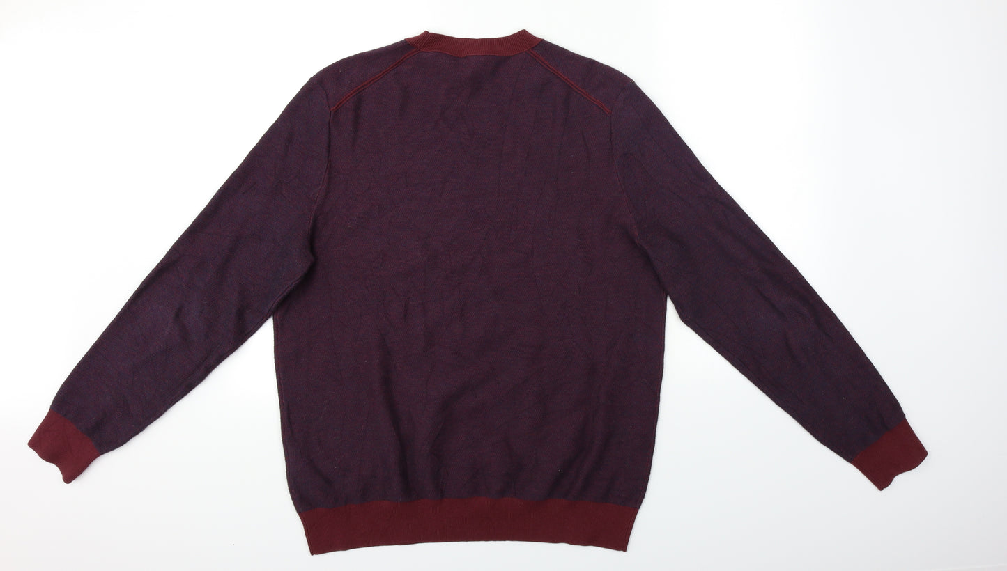 HUGO BOSS Mens Red   Pullover Jumper Size XL  - Metal badge on front