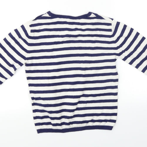 H&M Girls White Spotted  Pullover Jumper Size 10-11 Years  - Drink design