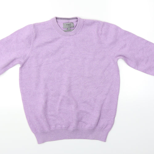 M&S Mens Purple   Pullover Jumper Size S