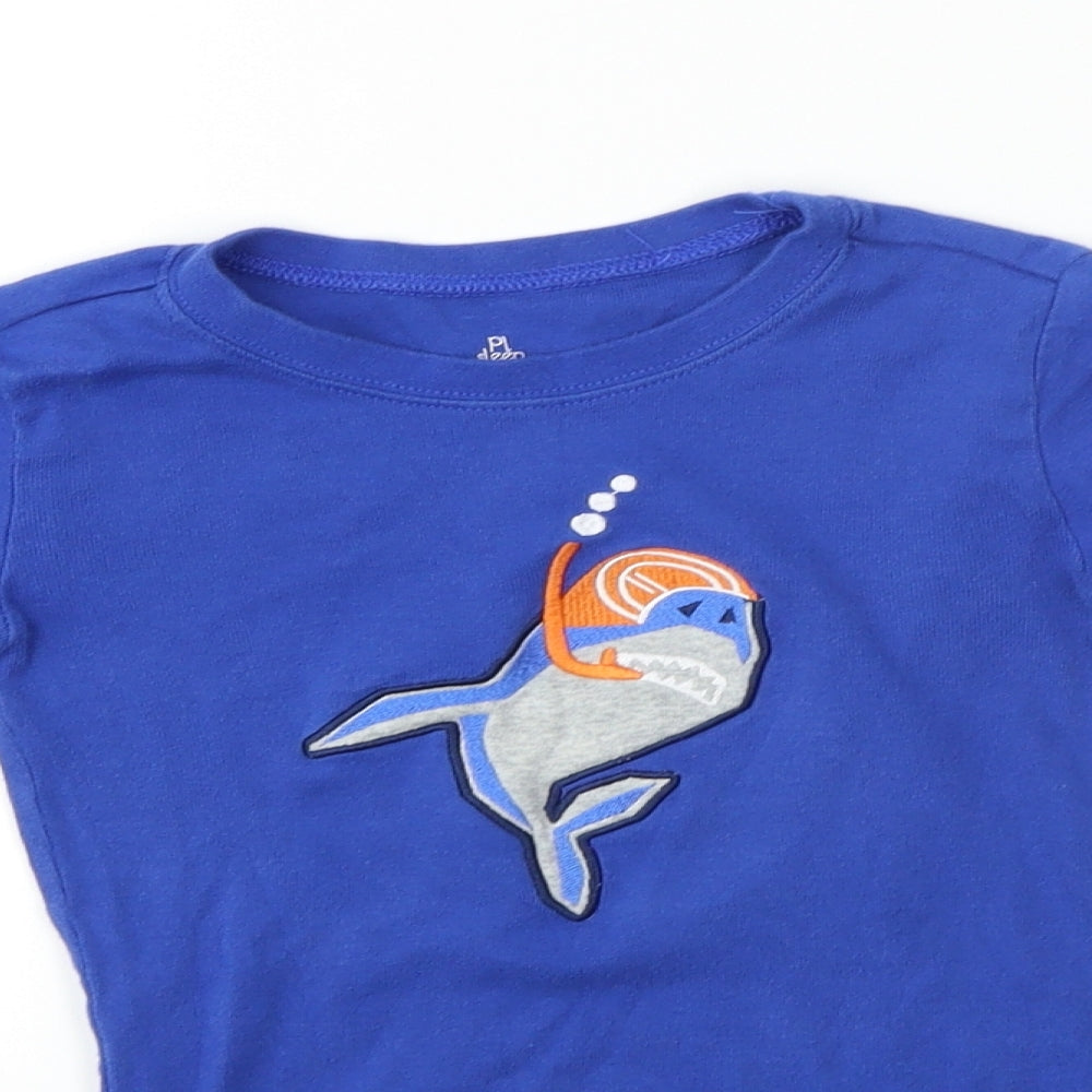 PL Boys Blue   Pullover Jumper Size 7 Years  - Shark Print
