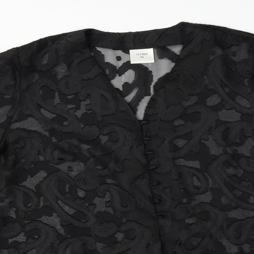 Preworn Womens Black   Basic Blouse Size 20  - lace pattern