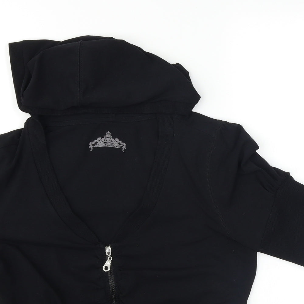 Evie Womens Black   Full Zip Hoodie Size 14