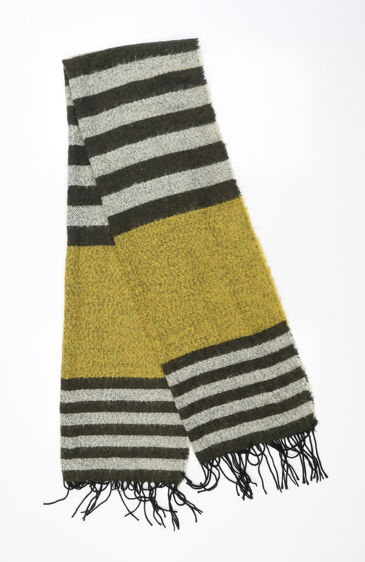 Preworn Unisex Green Striped Scarf