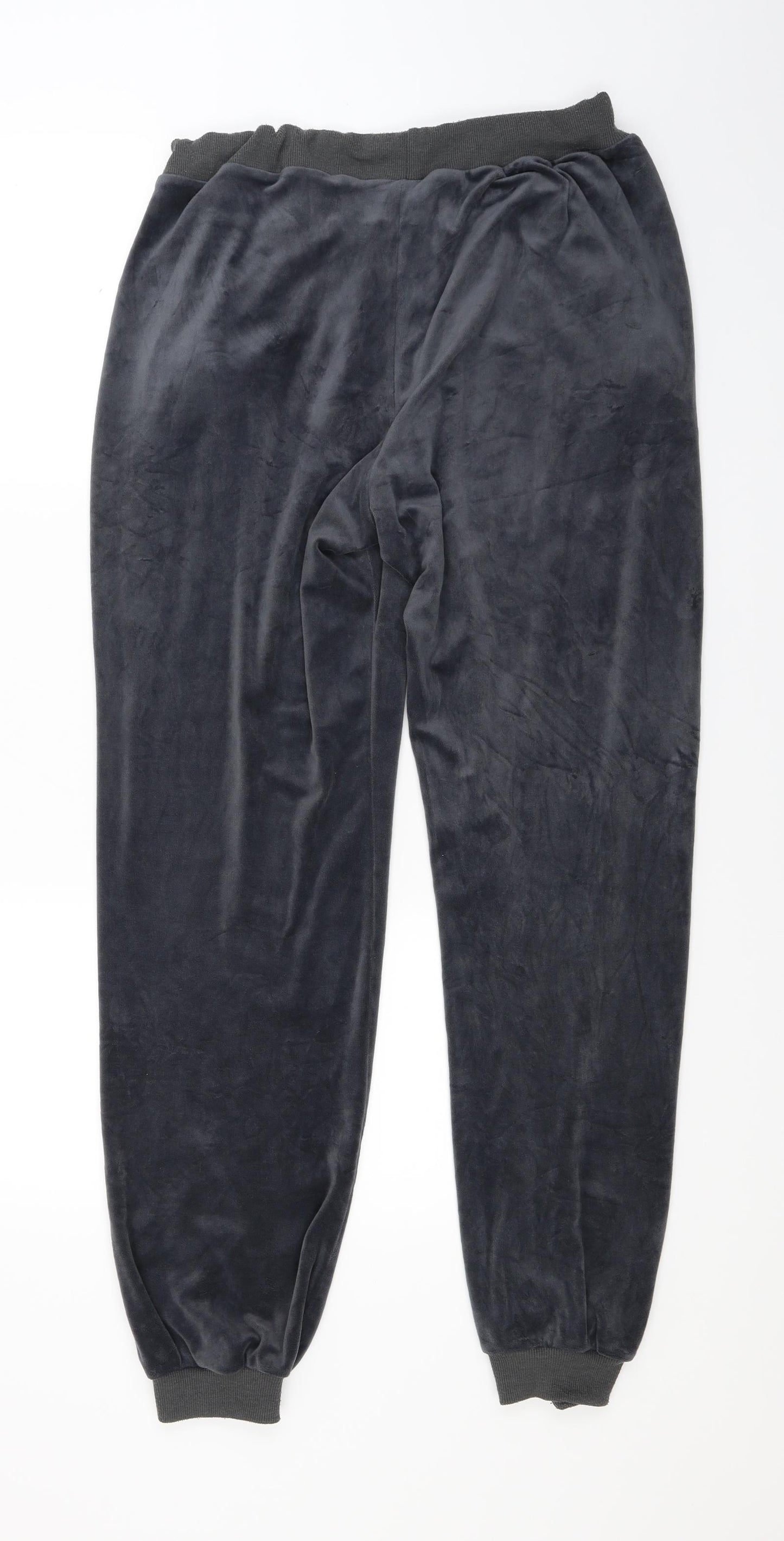 Akalnny Womens Grey  Velvet Jogger Trousers Size L L30 in