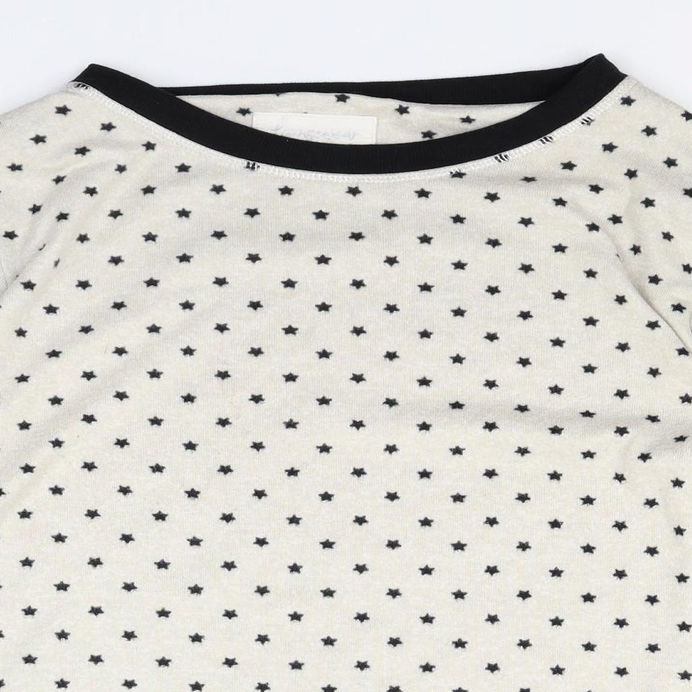 TU Womens Beige Polka Dot  Top Pyjama Top Size 12  - stars