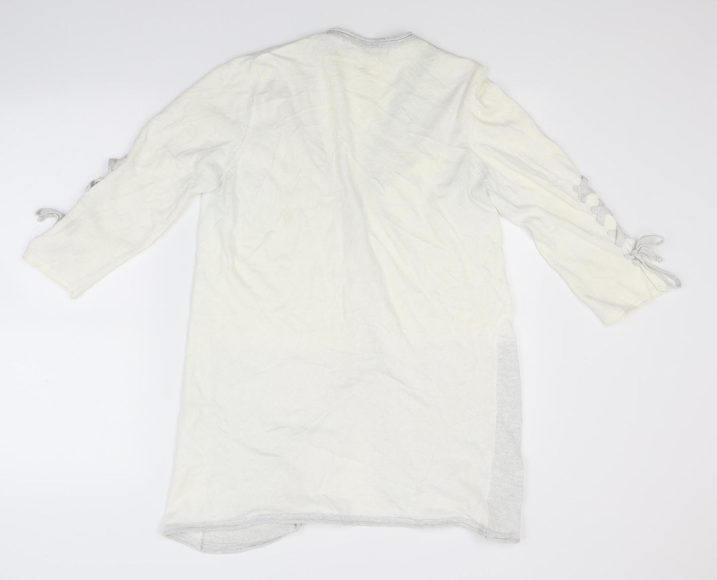 Trend Womens White  Knit Cardigan Jumper Size 12