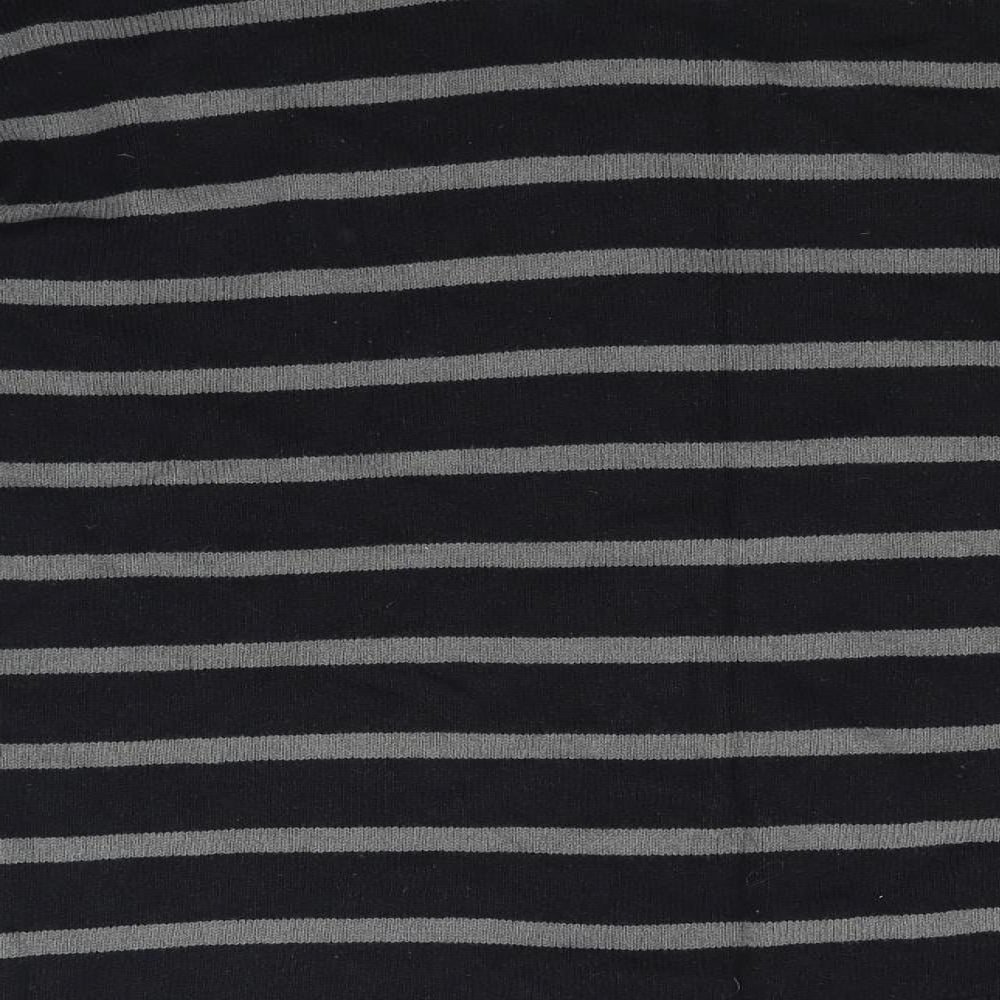 Gudrun Sjöden Mens Black Striped Knit Pullover Jumper Size M