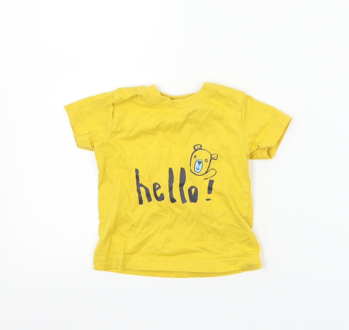 Nutmeg Boys Yellow   Basic T-Shirt Size 6-9 Months  - hello