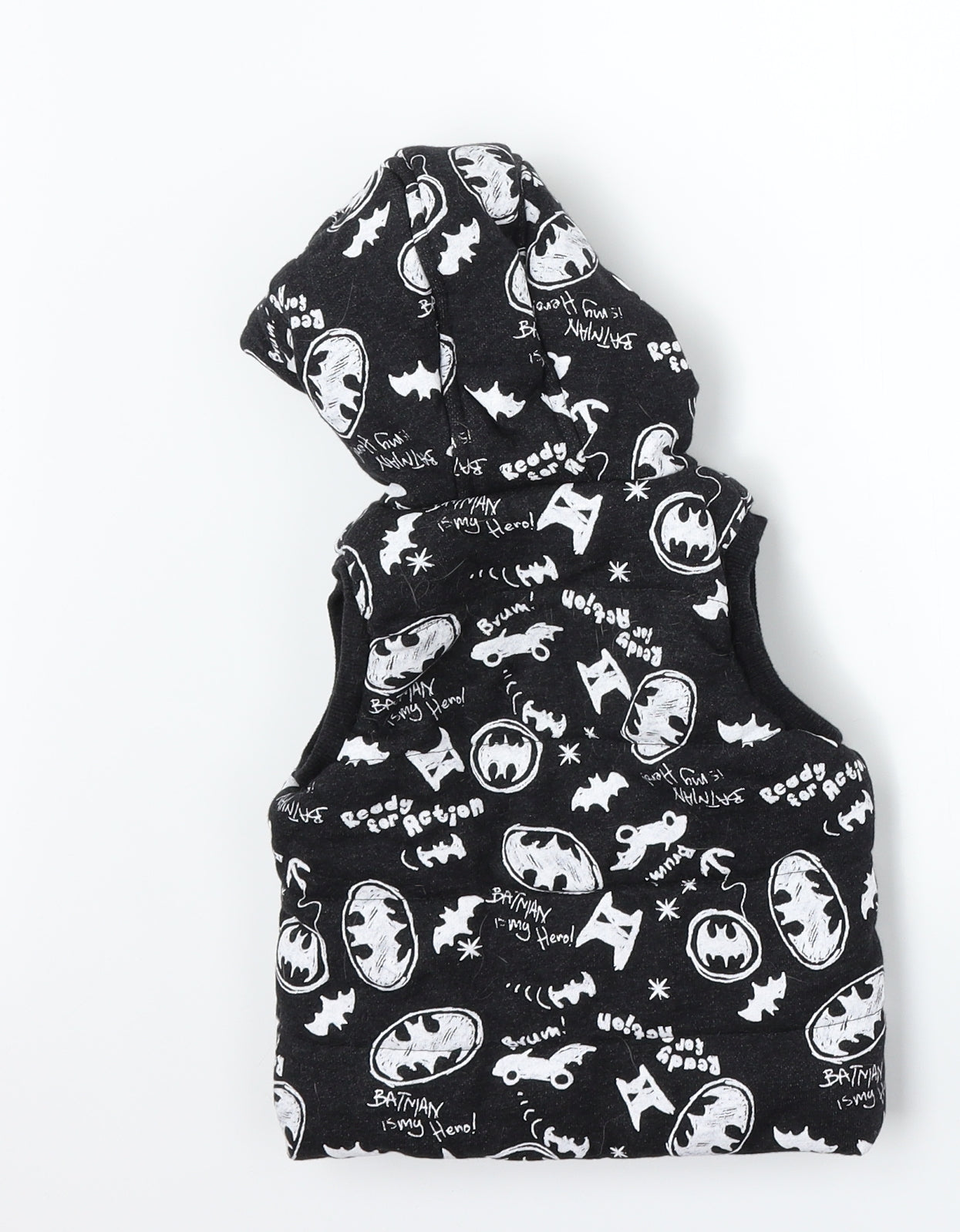 George Boys Black   Gilet Coat Size 6-9 Months  - batman