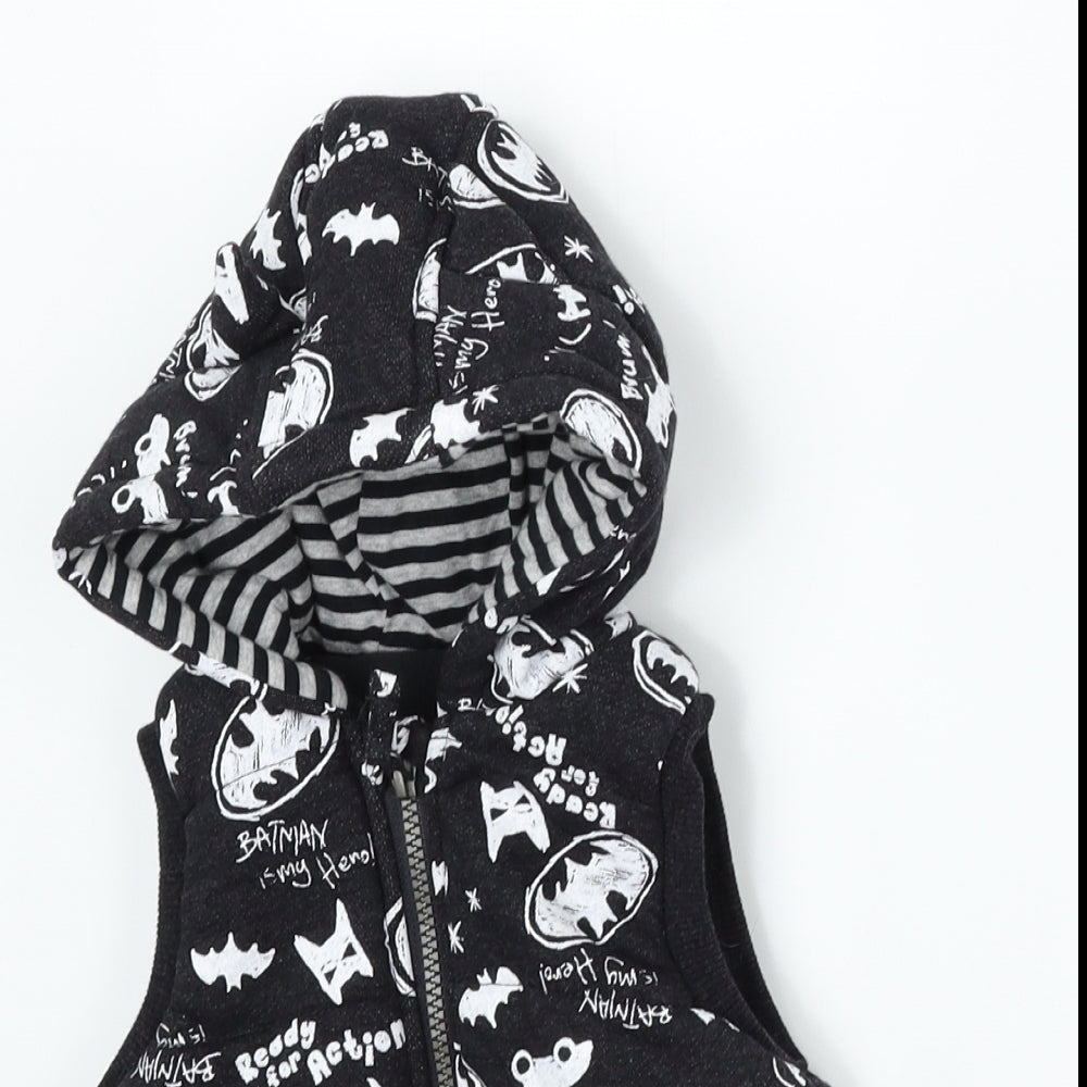 George Boys Black   Gilet Coat Size 6-9 Months  - batman