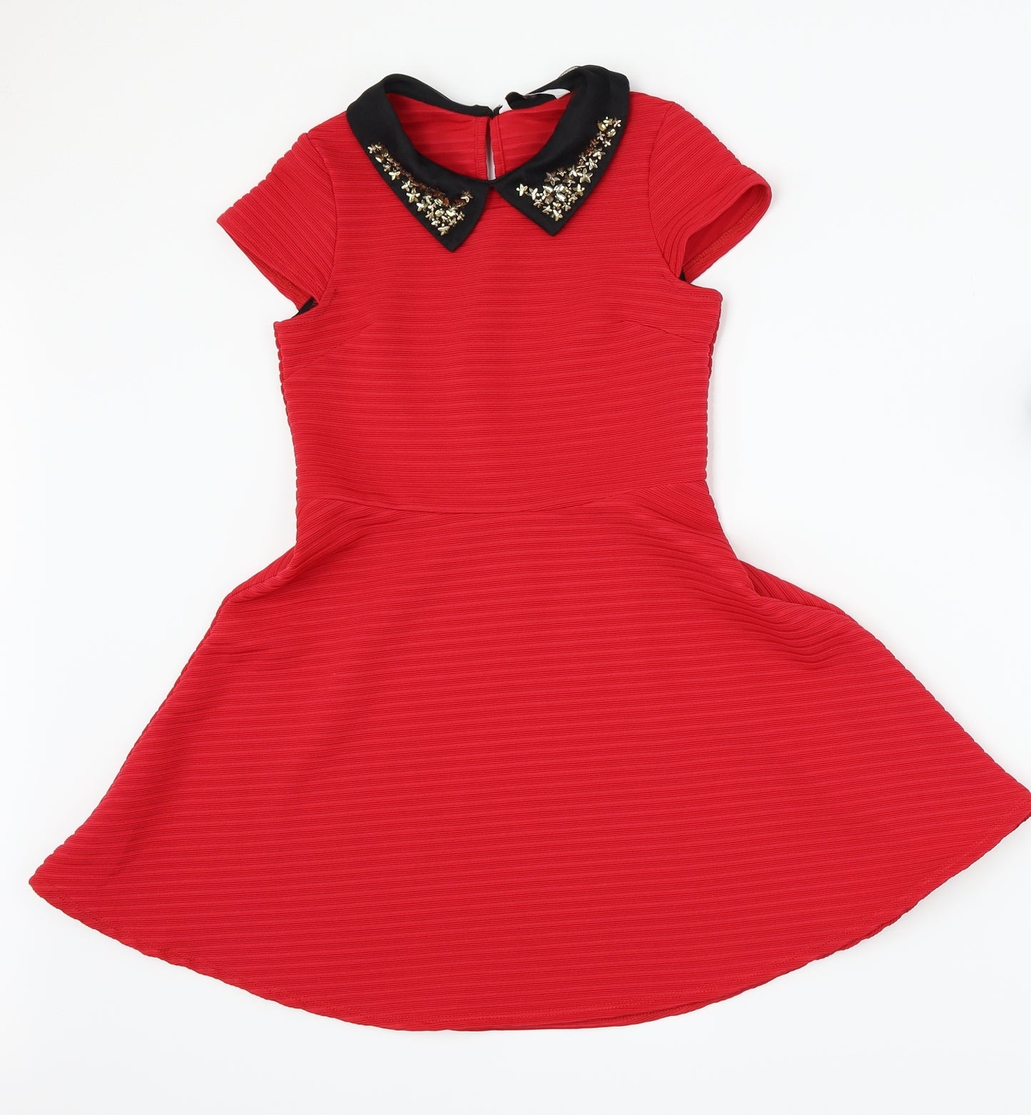 Marks and Spencer Girls Red   Skater Dress  Size 8-9 Years