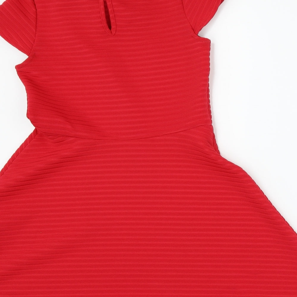 Marks and Spencer Girls Red   Skater Dress  Size 8-9 Years