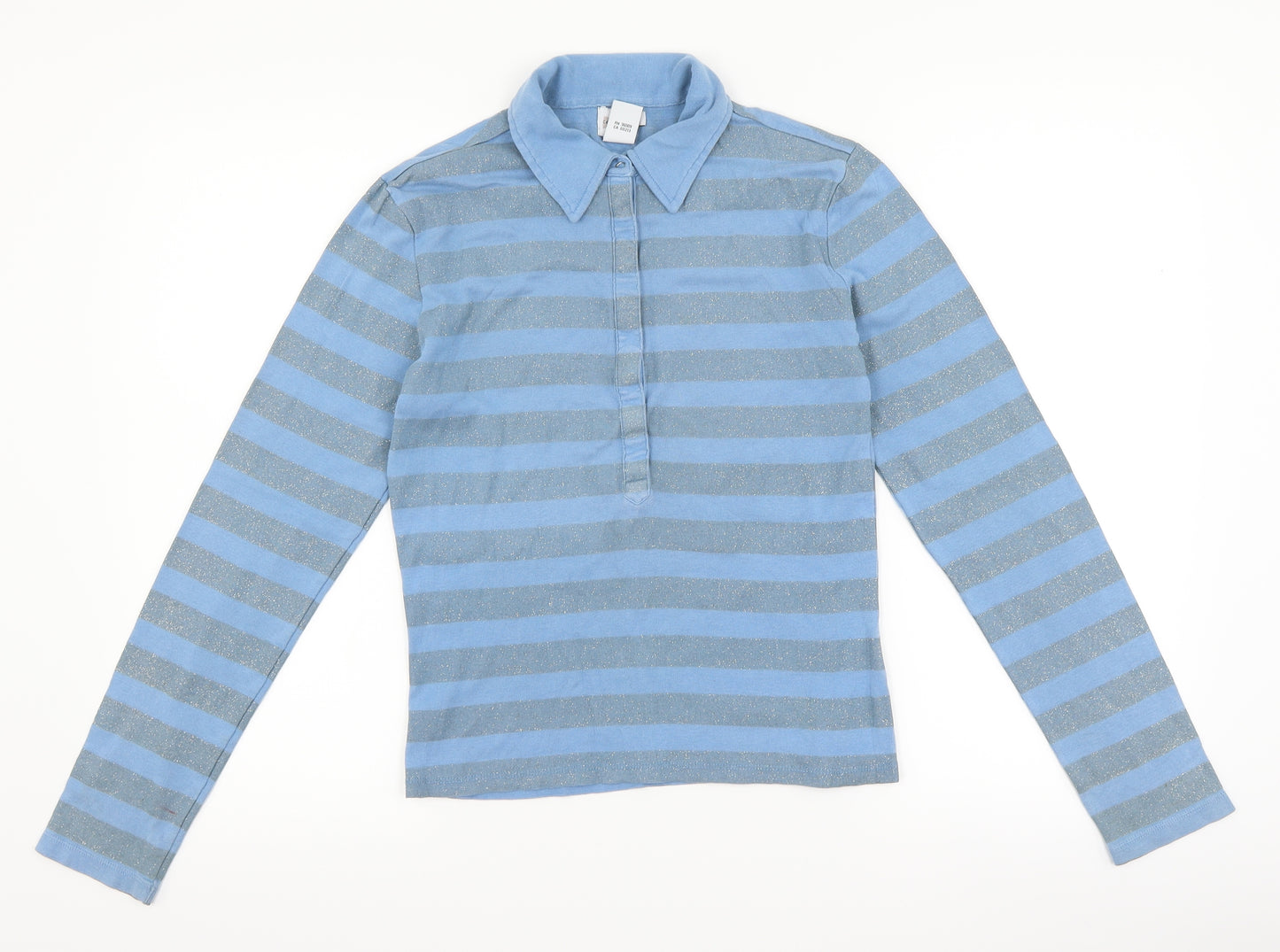 Calvin Klein Womens Blue Striped  Basic Button-Up Size M