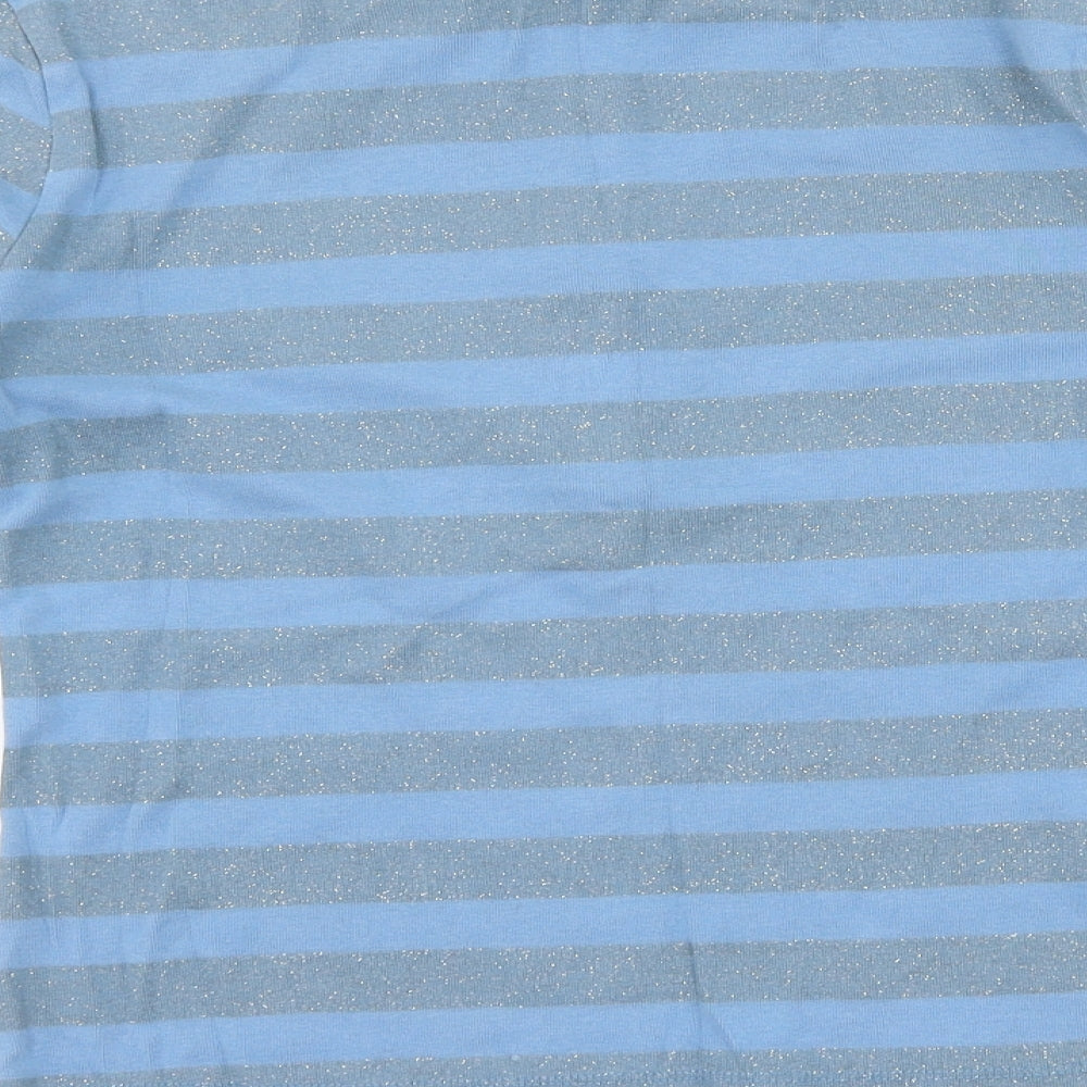 Calvin Klein Womens Blue Striped  Basic Button-Up Size M