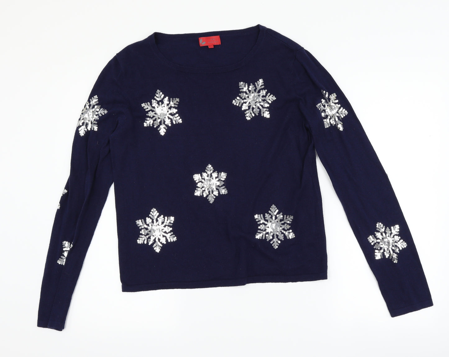 NEXT Womens Blue   Pullover Jumper Size 10  - Snowflakes