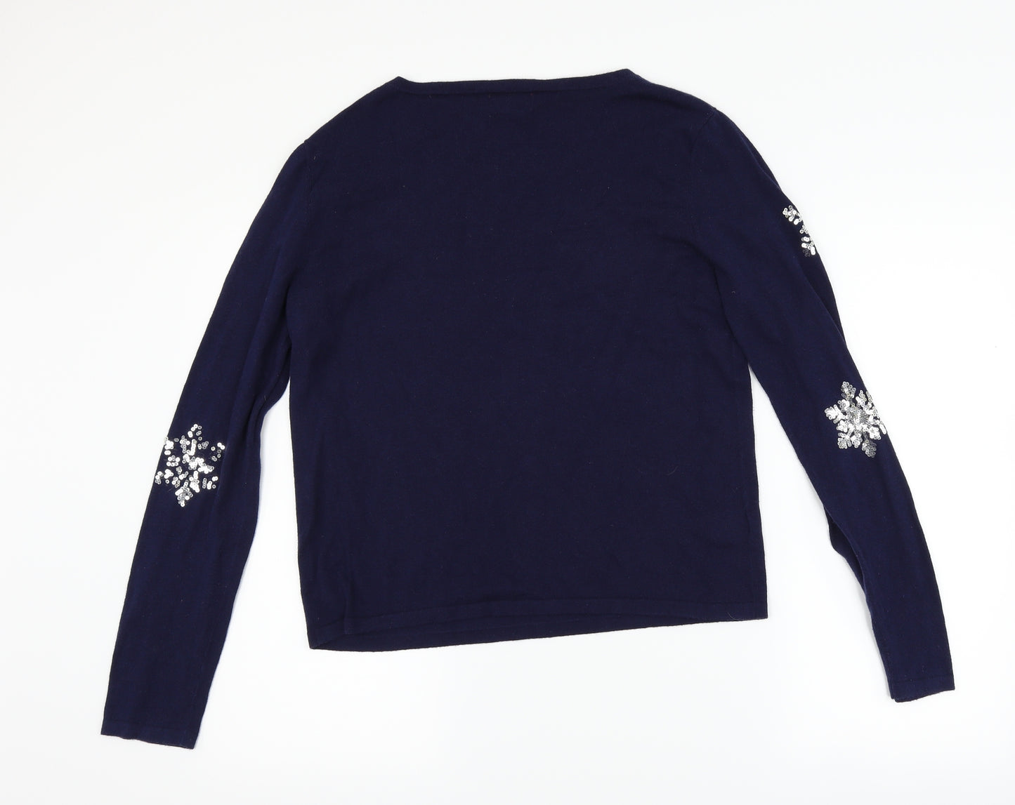 NEXT Womens Blue   Pullover Jumper Size 10  - Snowflakes