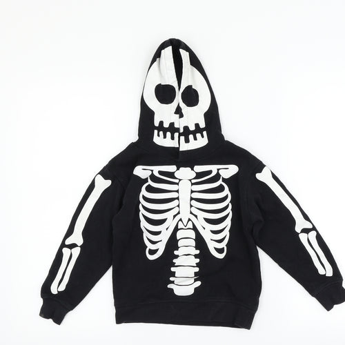 H&M Boys Black   Pullover Hoodie Size 5-6 Years  - Skeleton