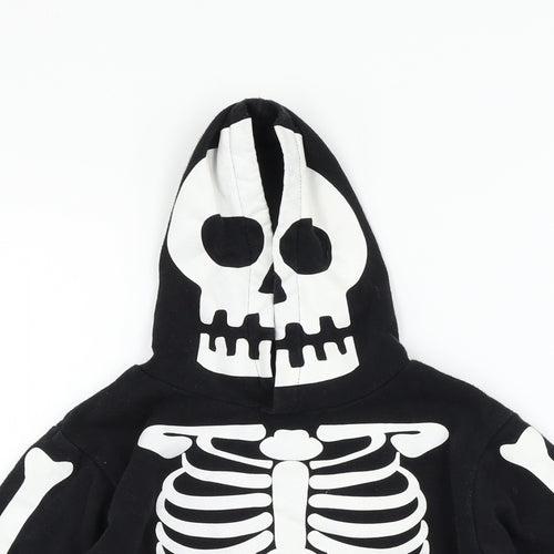 H&M Boys Black   Pullover Hoodie Size 5-6 Years  - Skeleton
