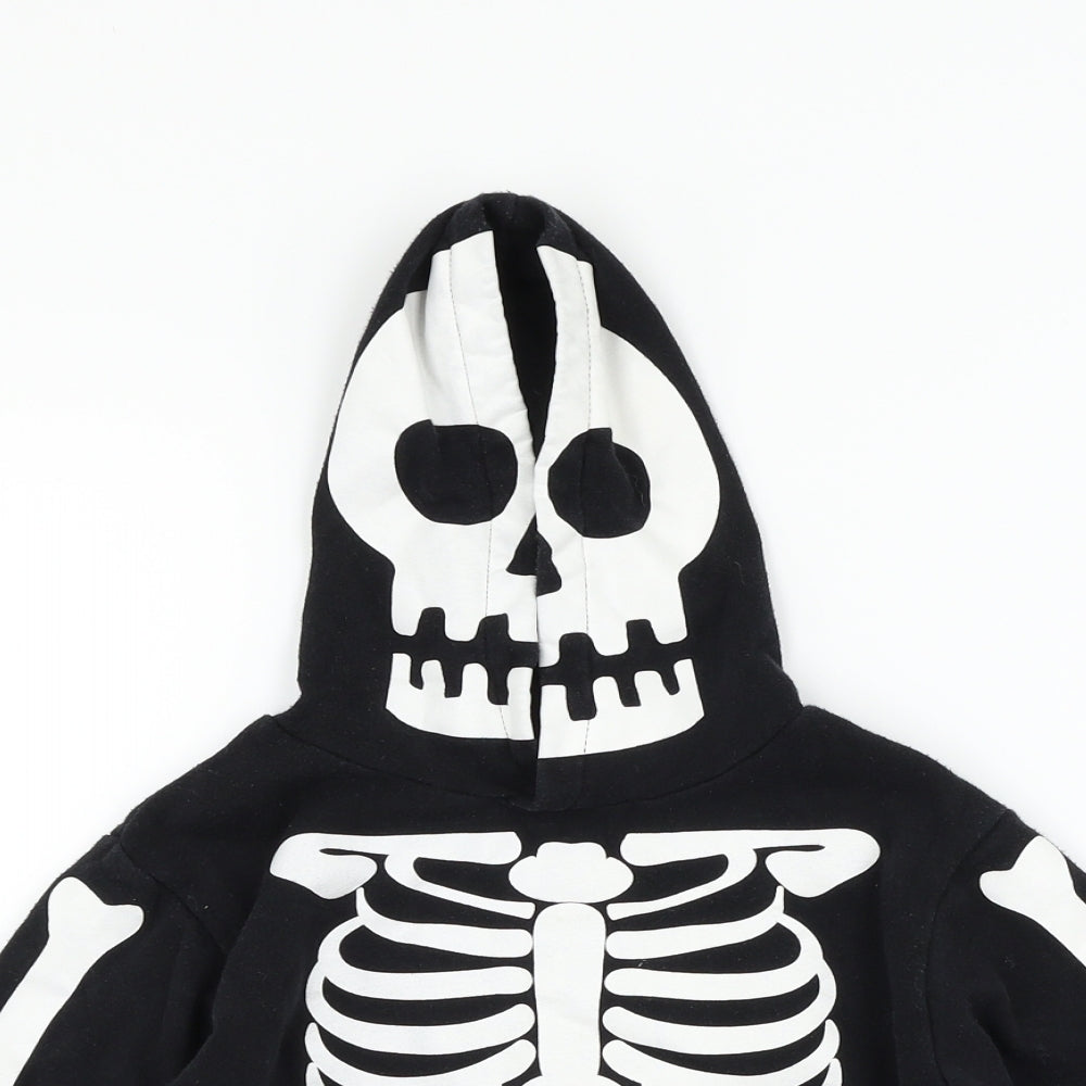 H&M Boys Black   Pullover Hoodie Size 5-6 Years  - Skeleton
