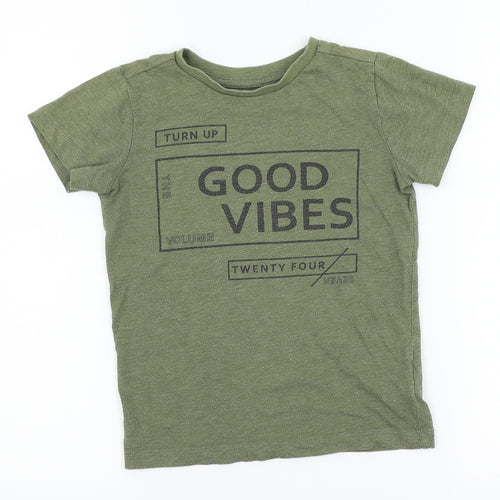 NEXT Boys Green   Basic T-Shirt Size 5 Years  - Good Vibes