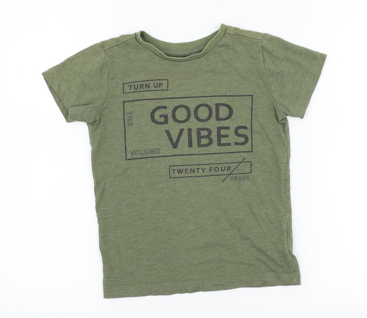 NEXT Boys Green Basic T-Shirt Size 5 Years - Good Vibes