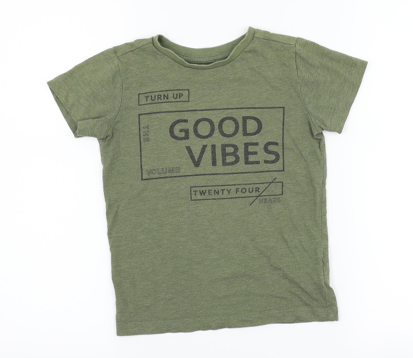 NEXT Boys Green   Basic T-Shirt Size 5 Years  - Good Vibes