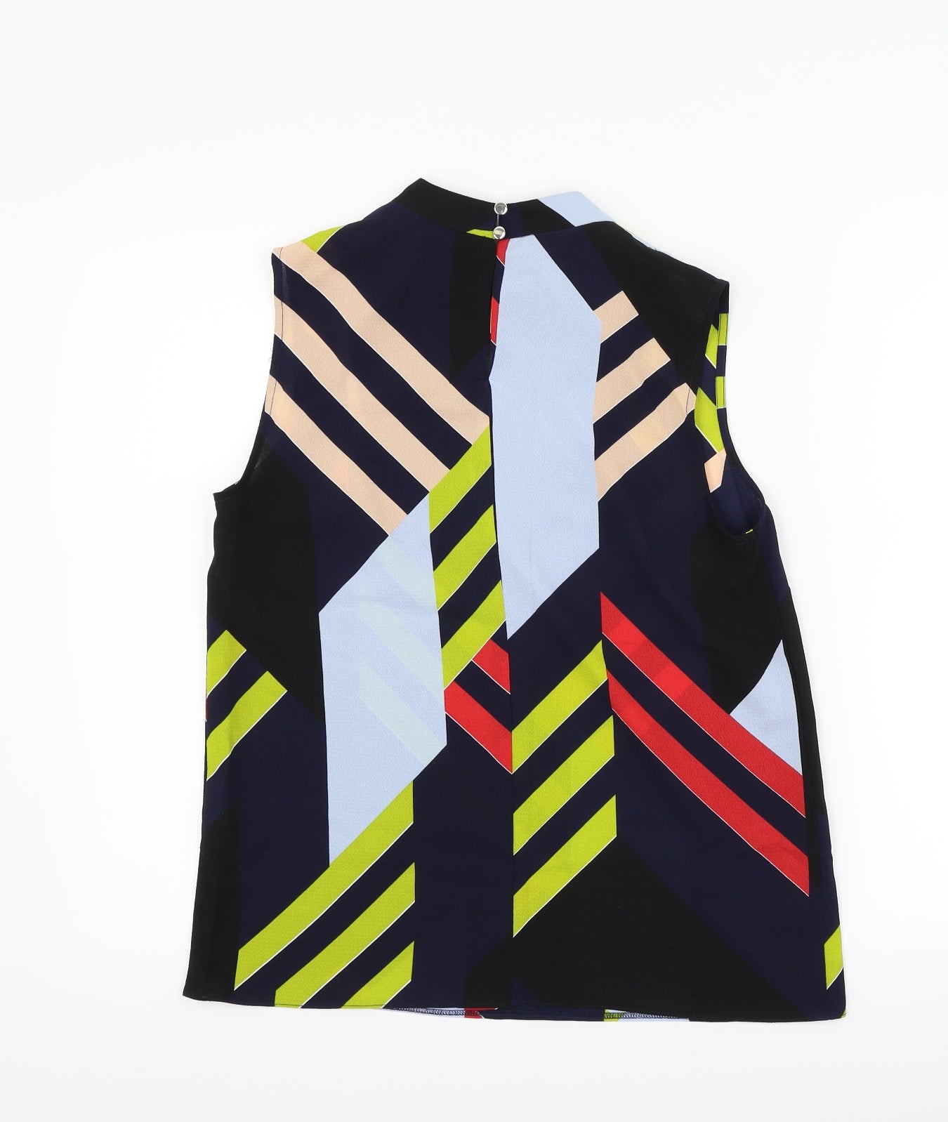 Dorothy Perkins Womens Blue Striped  Basic Tank Size 10  - Cut Out Neckline