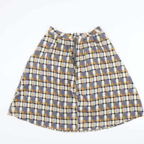 +6 Womens Blue Check  A-Line Skirt Size 28 in